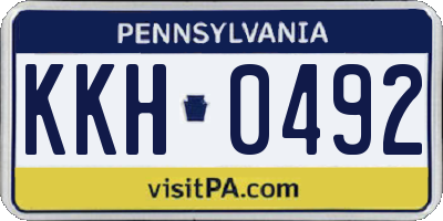 PA license plate KKH0492