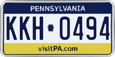PA license plate KKH0494