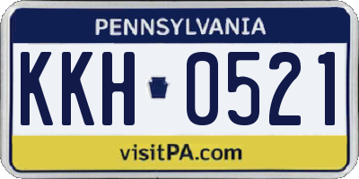PA license plate KKH0521