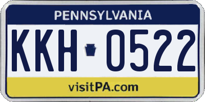PA license plate KKH0522
