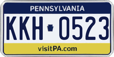 PA license plate KKH0523