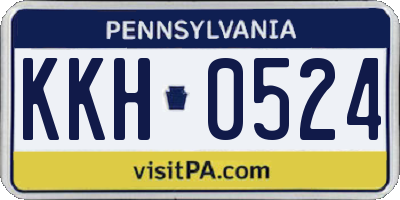 PA license plate KKH0524