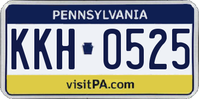 PA license plate KKH0525