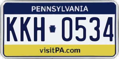 PA license plate KKH0534