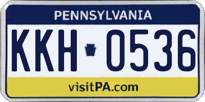 PA license plate KKH0536