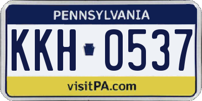 PA license plate KKH0537
