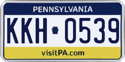 PA license plate KKH0539