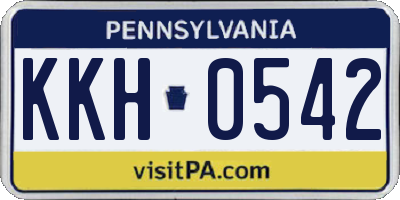 PA license plate KKH0542