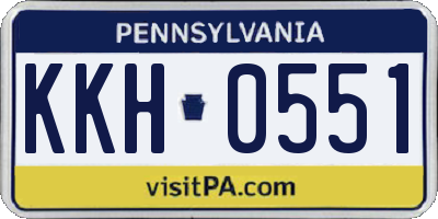 PA license plate KKH0551