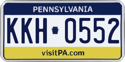PA license plate KKH0552