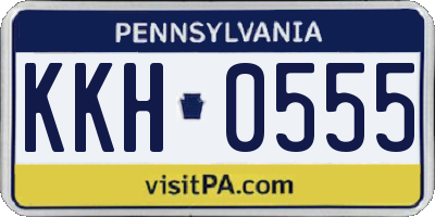 PA license plate KKH0555
