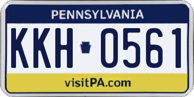 PA license plate KKH0561