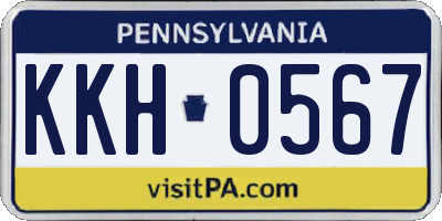 PA license plate KKH0567