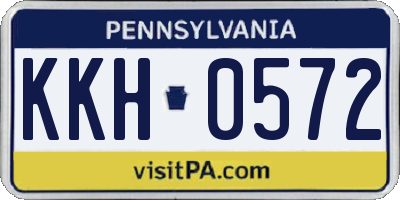 PA license plate KKH0572