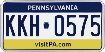 PA license plate KKH0575