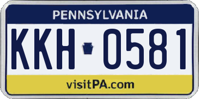 PA license plate KKH0581