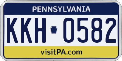 PA license plate KKH0582