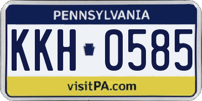 PA license plate KKH0585