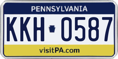 PA license plate KKH0587
