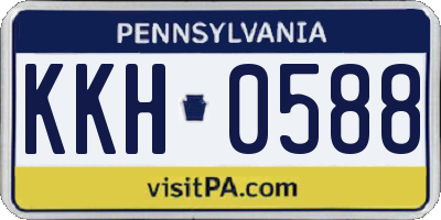 PA license plate KKH0588