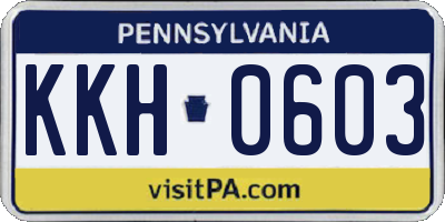 PA license plate KKH0603