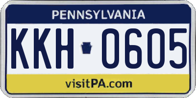 PA license plate KKH0605