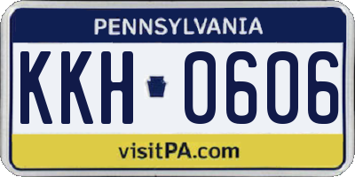 PA license plate KKH0606