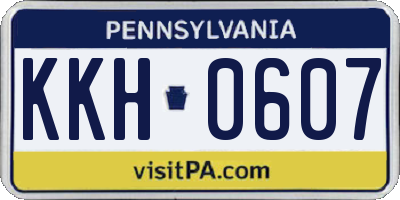PA license plate KKH0607