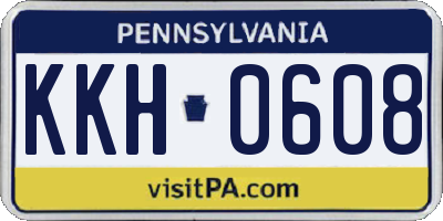 PA license plate KKH0608