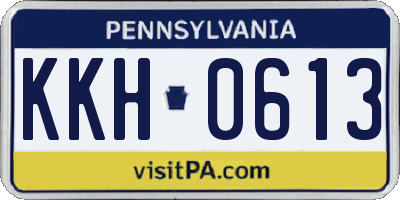 PA license plate KKH0613