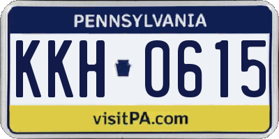 PA license plate KKH0615