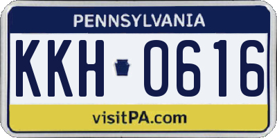 PA license plate KKH0616