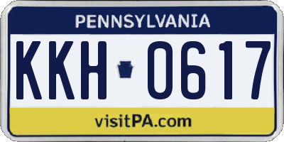 PA license plate KKH0617