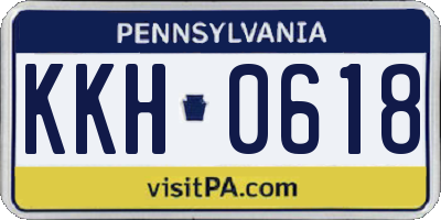 PA license plate KKH0618