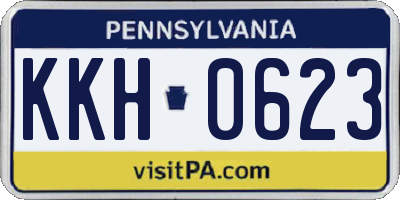 PA license plate KKH0623