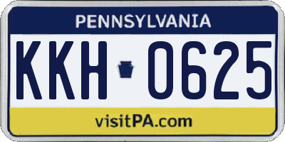 PA license plate KKH0625