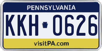 PA license plate KKH0626