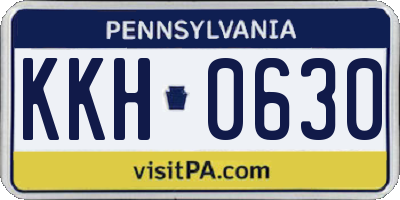 PA license plate KKH0630