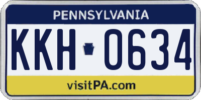 PA license plate KKH0634