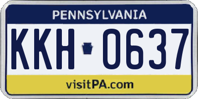 PA license plate KKH0637