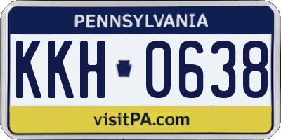 PA license plate KKH0638