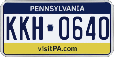 PA license plate KKH0640