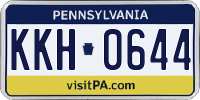 PA license plate KKH0644