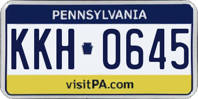 PA license plate KKH0645