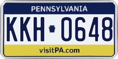 PA license plate KKH0648