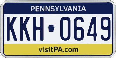 PA license plate KKH0649
