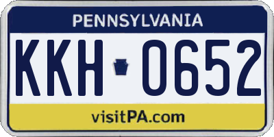 PA license plate KKH0652