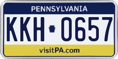 PA license plate KKH0657