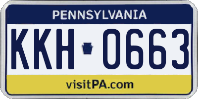 PA license plate KKH0663