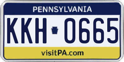 PA license plate KKH0665